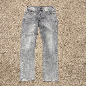 True Religion Light Gray Straight Jeans